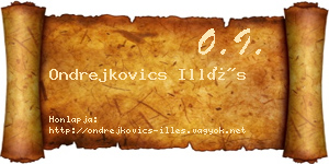 Ondrejkovics Illés névjegykártya